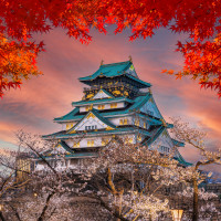 Tempio giapponese Carta da parati panoramica