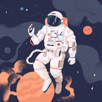 Spazi per astronauti Carta da parati panoramica