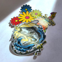 Adesivo glitterato oro