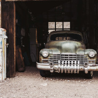 Vintage Car Garage Carta da parati panoramica