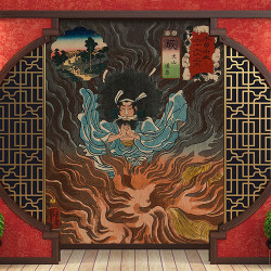 Carta da parati panoramica Utagawa Kuniyoshi