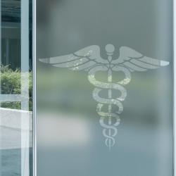 Caduceus Medical Logo Privacy Pellicola per vetri