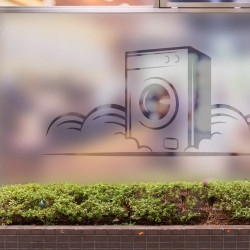 Lavanderia Logo 2 Privacy Pellicola per vetri