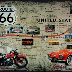 Vintage USA Route 66 Auto Carta da parati panoramica