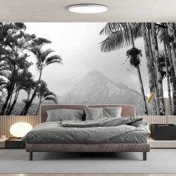 Jungle Forest Black and White 2 Carta da parati panoramica