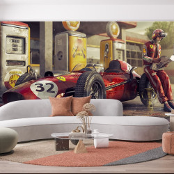 Carta da parati panoramica vintage Ferrari F1