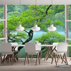 Un colpo d'occhio Carta da parati panoramica con foresta