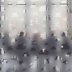 Motivo giapponese a nuvole Pellicola per vetri Privacy