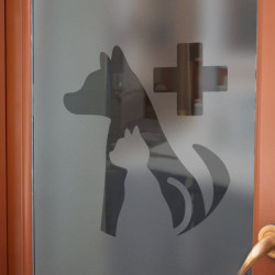 Clinica veterinaria 2 Logo Privacy Pellicola per vetri