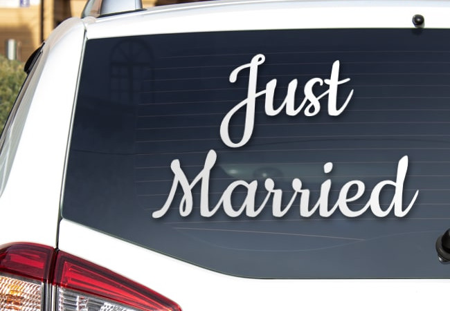 Scritta adesiva per matrimonio