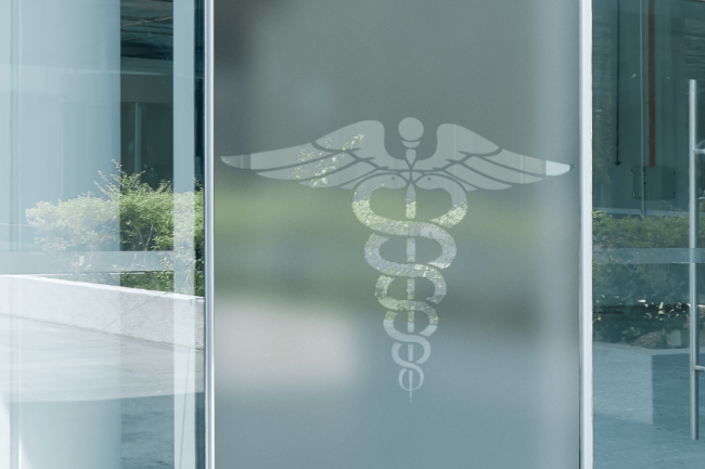 Caduceus Medical Logo Privacy Pellicola per vetri
