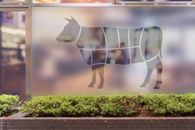 Macelleria Logo Manzo Privacy Pellicola per vetri