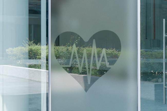 Logo del cuore dell'ospedale Privacy Pellicola per vetri