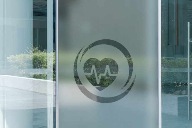 Logo del cuore dell'ospedale 2 Pellicola per vetri Privacy