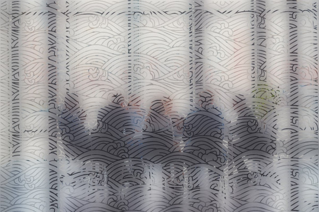 Nippon Wave Pattern Pellicola per vetri Privacy