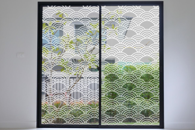 Japanese Wave Pattern 3 Pellicola per vetri privacy