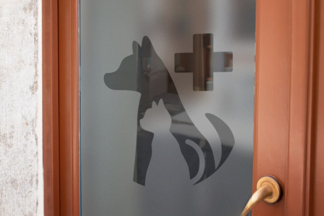 Clinica veterinaria 2 Logo Privacy Pellicola per vetri